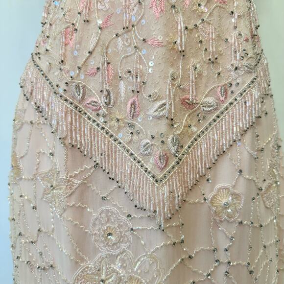 Escada Silk Fully Beaded Light Pink Slip Dress Size 38 / US 8 - Picture 4 of 12